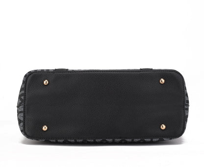 Vegan Leather Women'S Tote Bag, Small Tote Handbag, Pouch Purse & Wristlet Wallet Bag 4 Pcs Set by Mia K - Chocolate